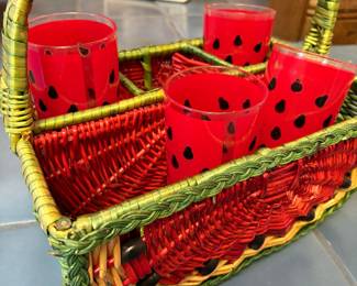 Watermelon plate/utensil caddy