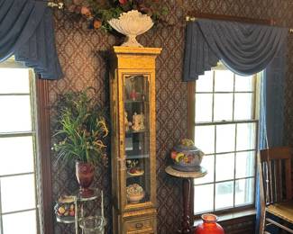 Sanford display cabinet, Plant stands, Floral arrangements