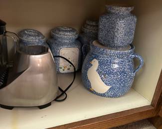 Goose and duck decor, stippled ceramics, farmhouse decor