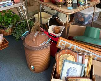 Frames, water cooler, misc decor