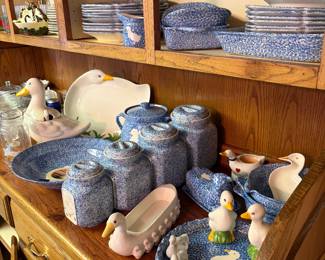 Goose and Duck kitchenware, dish sets, canisters