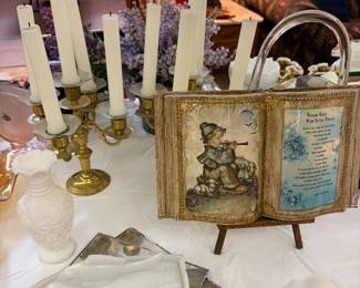 Candlesticks, brass, candles