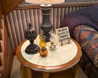 Side tables, lamps