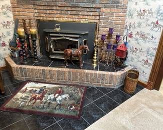 Candles sticks and risers, equestrian decor