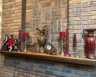 Brass candlesticks, Equestrian decor, Vases