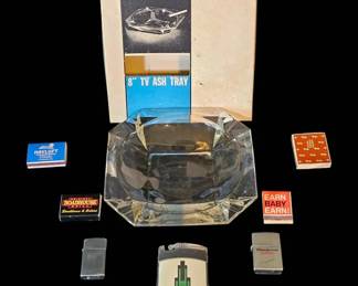 Vintage 1950s Federal Glass TV Ash Tray Lighter Lot
