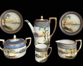 Beautiful Nippon Handpainted Hot Chocolate Service