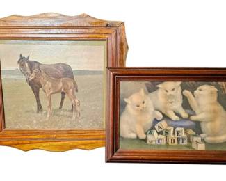 Antique Currier Ives Kittens Vintage CW Anderson Foal
