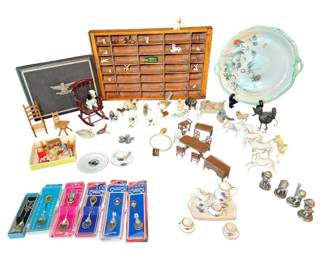 Enchanting Miniature Collection...Tootsie Toy, Lefton, Enesco, Classic Dollhouse Furniture