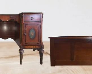 VINTAGE REFURBISHERS SPECIAL Antique Desk Trunk Lot