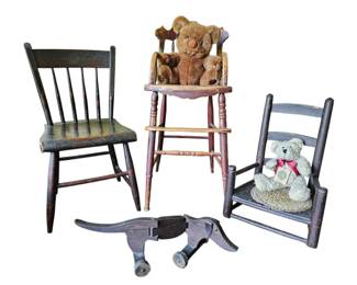 Antique Childrens Chair Collection 19th C. Windsor, Victorian Youth Chair Primitive
