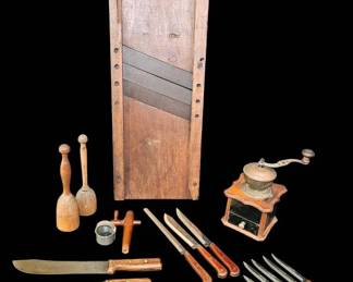 19th Early 20thCentury Antique Farmhouse Kitchenware Cutlery Collection