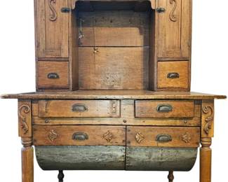 Antique Oak Country Store Kitchen Hutch An Exceptional Rare Find