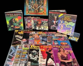 Massive Vintage SciFi, Fantasy RPG Lot 1980s Starlog Magazines, TSR ADD Book, Dice Paperbacks