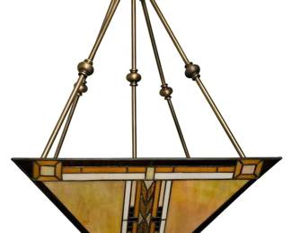 Mission TiffanyStyle Stained Glass Inverted Pyramid Pendant Light Fixture
