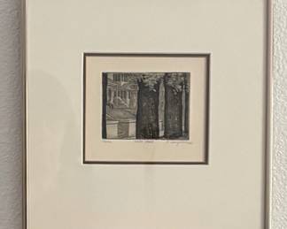 "Quiet Street" by Larry Welby, Signed and Numbered - Framed size is 11"x11."