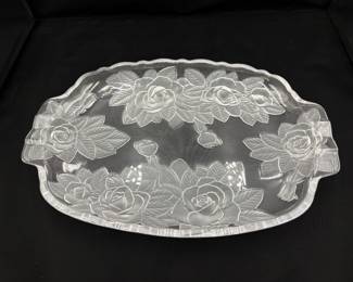 Mikasa Studio Nova Crystal Embossed Rose Platter