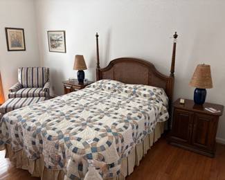 Vintage Ethan Allen Bedroom Set - Includes Bed, Two Night Stands...