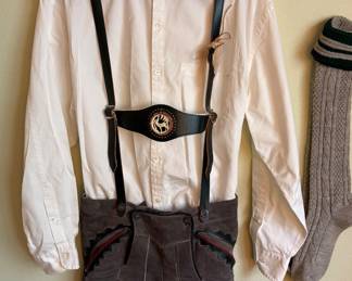 Traditional Bavarian Trachten Outfit with Leather Lederhosen 
