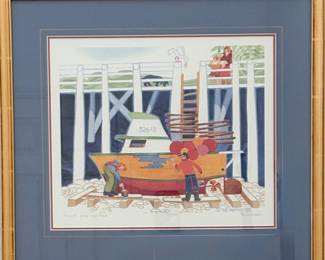 “Paint Job, Haines” (1995) by Rie Muñoz, Signed and Numbered - Framed size is 17.5"x19."