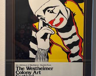Framed 1982 "The Westheimer Colony Art Festival" Poster