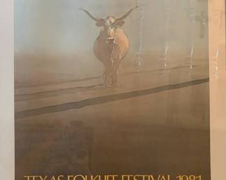 Framed 1981 "Texas Folklife Festival" Poster