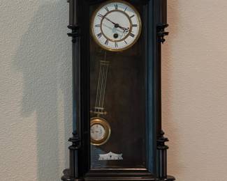 Antique German Vienna Regulator Style Wall Clock (Working)