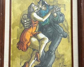 Decorative Print signed M. Zlanko - Framed size is 12"x10."
