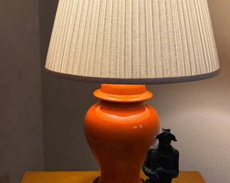 Retro Orange Ceramic Table Lamp