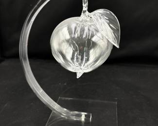 Blown Glass Apple Ornament 