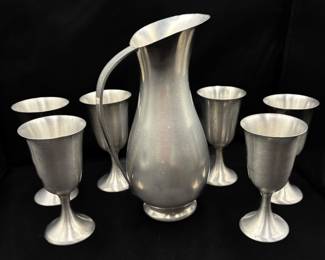 Pitcher and Matching Goblet Set 