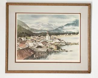 “St. Michael's Cathedral"  by Nancy Taylor Stonington, Signed - Framed size is 20"x24.5"