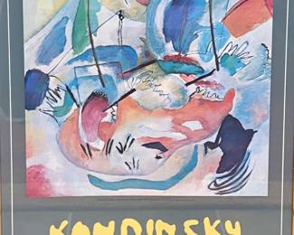 Vintage 1981 Exhibition Poster for "Kandinsky: The Improvisations" featuring Wassily Kandinsky's 1913 Expressionist painting Improvisation 31 (Sea Battle), held at the National Gallery of Art in Washington