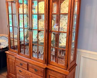 Gorgeous Oak China Cabinet by Lineage 