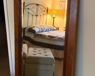 Antique Beveled Floor Mirror (It's actually an old wardrobe door!)