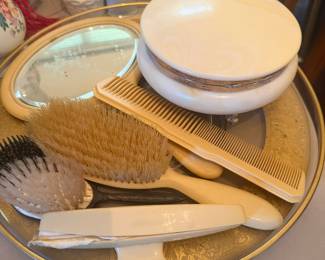 Vintage Celluloid Vanity Set