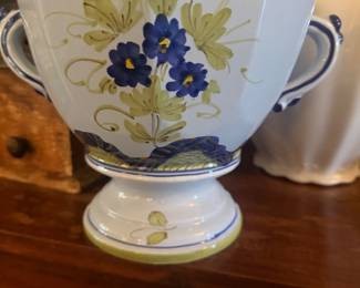 Italian Majolica Pedestal Planter
