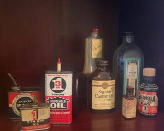 Squibb Castor Oil Bottle….vintage bottles and tins…etc.
