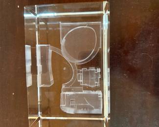 3D Laser Engraved Crystal Paperweight