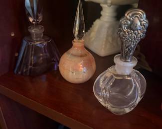 Towle Sterling Silver Encased Stopper Glass Perfume Bottle