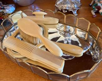 Vintage French Celluloid Vanity Set