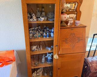 ANTIQUE OAK SIDE BY SIDE SECRETARY