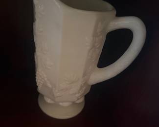 Westmoreland Paneled Grape Milk Glass Pitcher