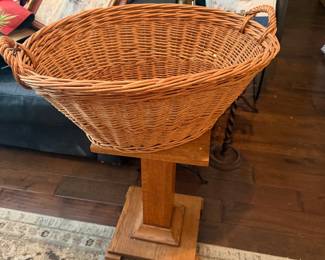 Vintage Wicker Laundry Basket