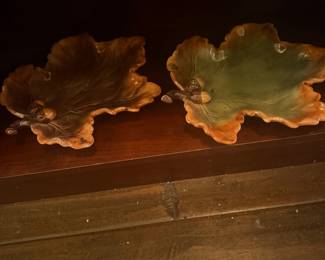 Majolica Oak Leaf and Acorn Dish
