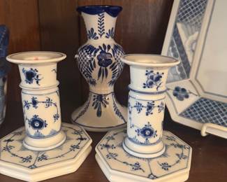 Royal Copenhagen Blue Fluted Plain Candlestick