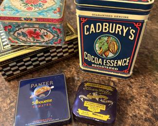 CADBURY COCOA ESSENCE TIN….WITH ADDITIONAL VINTAGE TINS