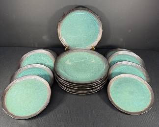 Cuisinart Jenna Bin Stoneware Set Of 8 Dinner And Salad Plates