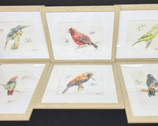 6 Bird Paintings By Roco