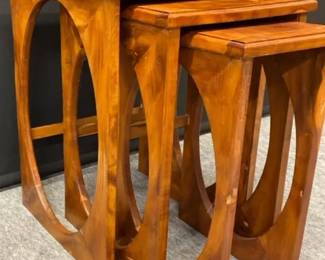MCM Style Wood Nesting Tables, Unknown Maker